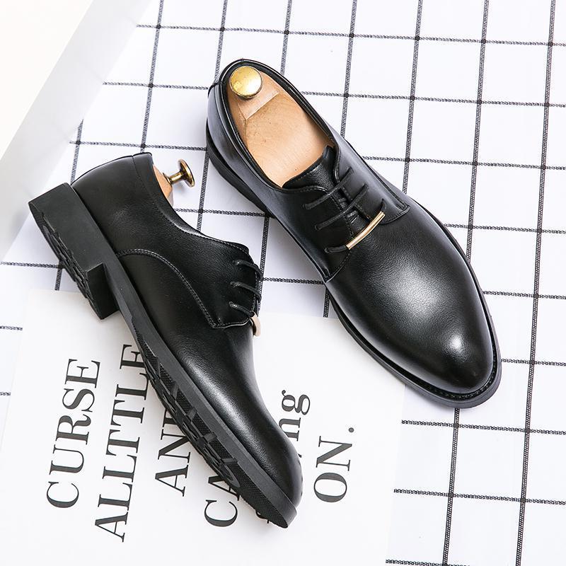 Leather Shoes Men's Business Formal Classic Round Head Leisure