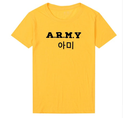 A.R.M.Y T-shirts, men and women, English, digital letters, street short-sleeved, AliExpress