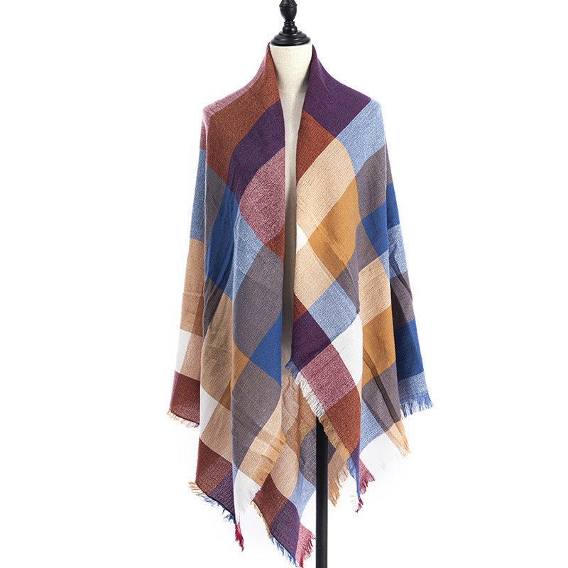 Women's Cashmere-like Plus-sized Double-sided Qicaigei Scarf Shawl