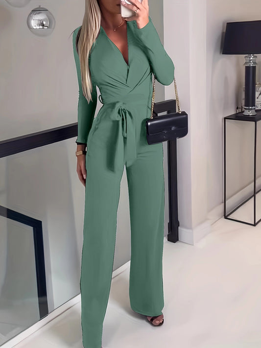 Women's Fashionable Casual Solid Color Jumpsuit