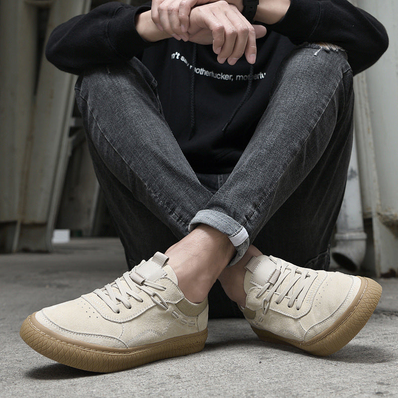 Men Low Top Nubuck Leather Sneakers