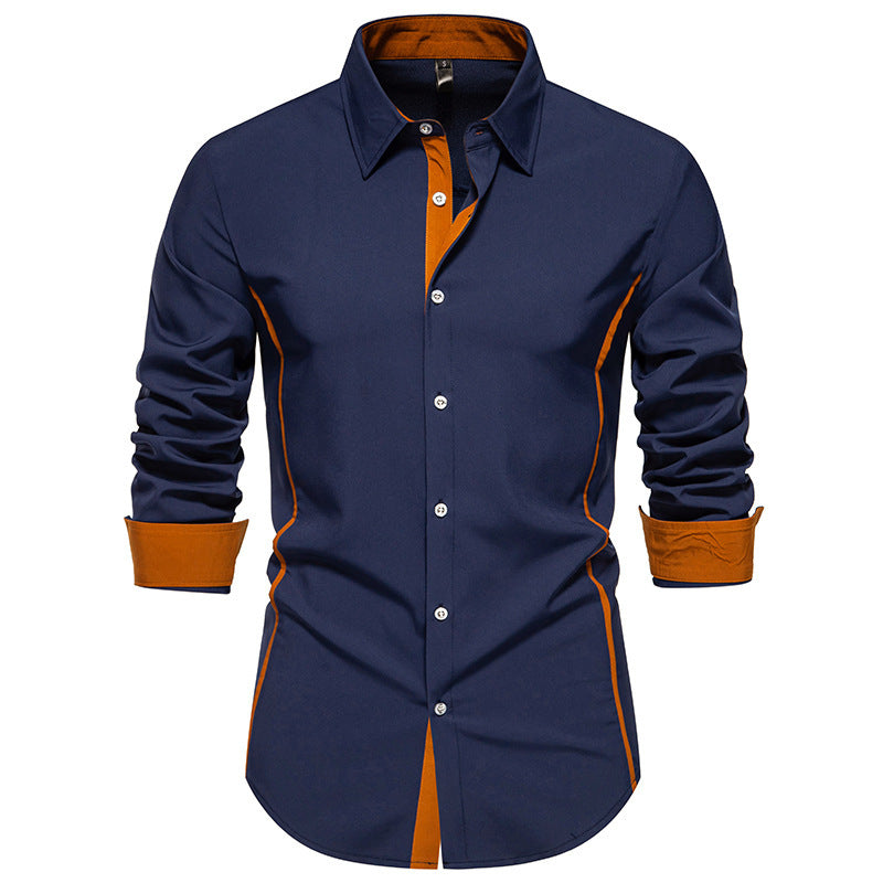 Contrast Color Shirt European And American Fashion Casual