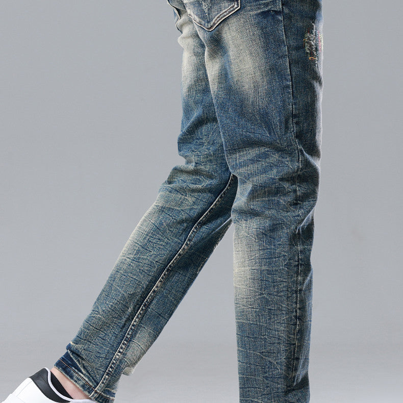 Men's Straight Slim Cotton Vintage Jeans