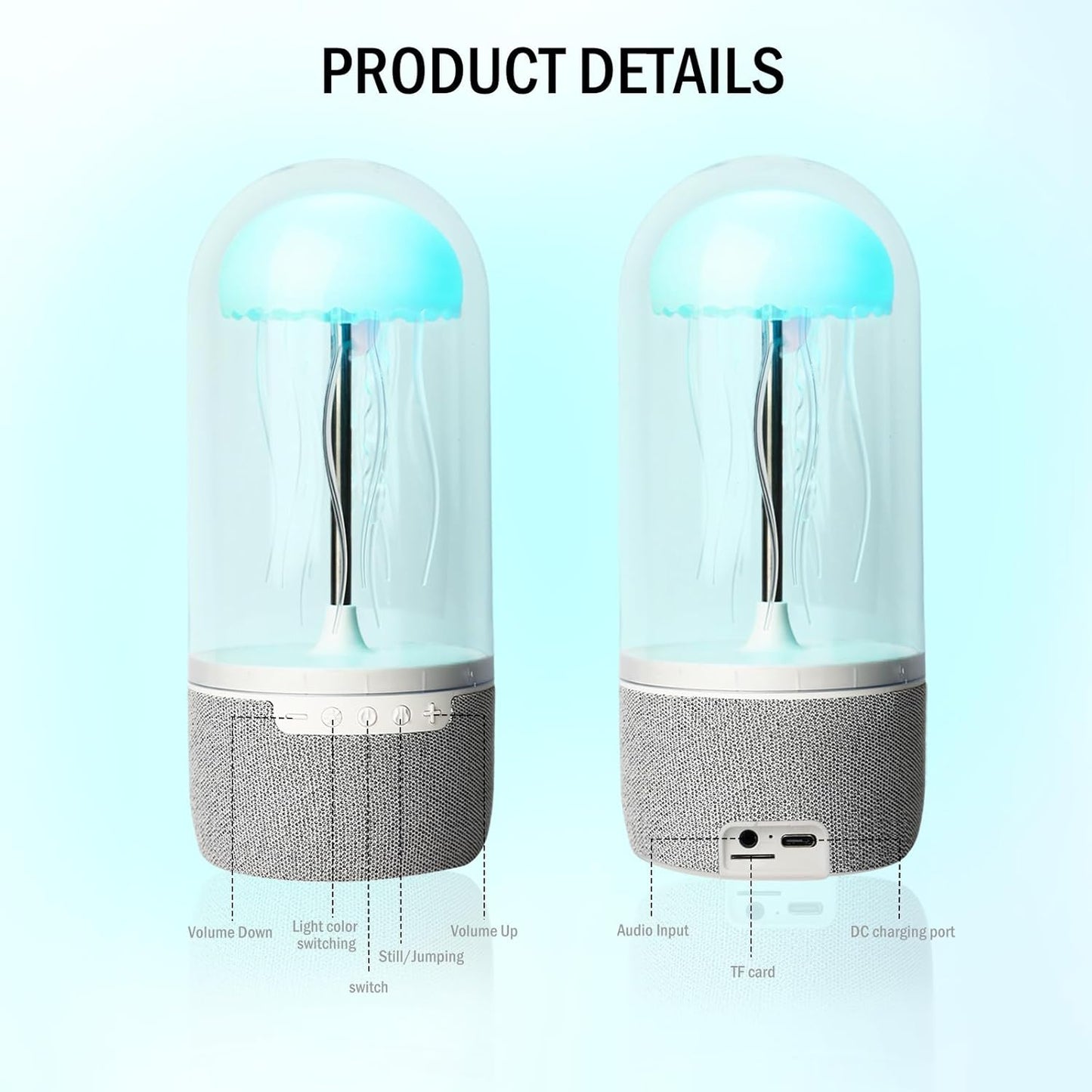 3 In 1 Creative Colorful Jellyfish Lamp Bluetooth-compatible Speaker Ellyfish Speaker With Lights For Home Office