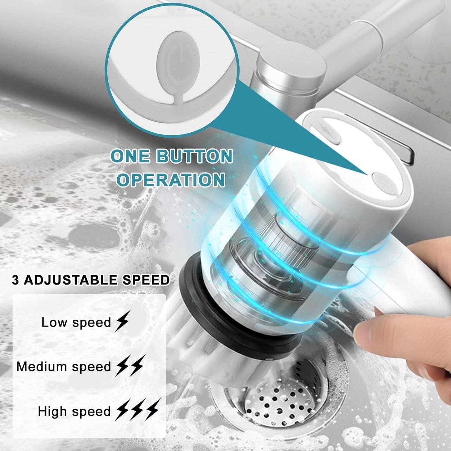 Wireless Electric Cleaning Brush USB Rechargeable Kitchen Bathtub Tile