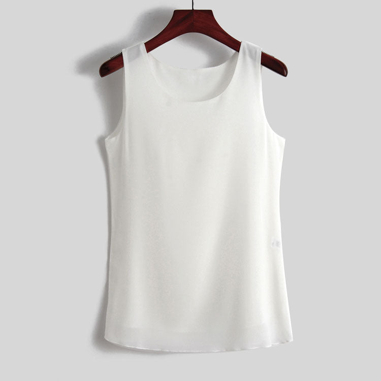 Women's White Chiffon Shirt With Bottoming Chiffon Camisole