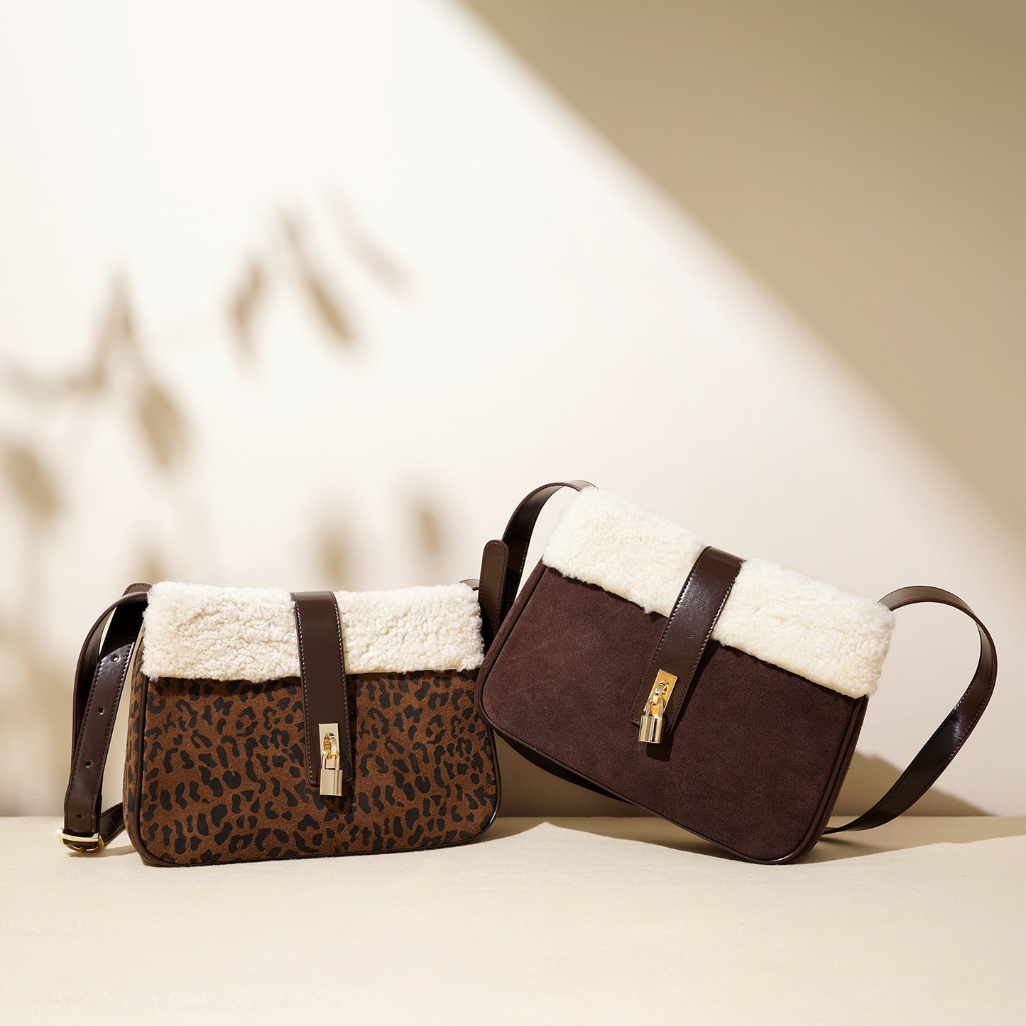 Autumn And Winter Special-interest Design Genuine Leather Shoulder Messenger Bag Plush