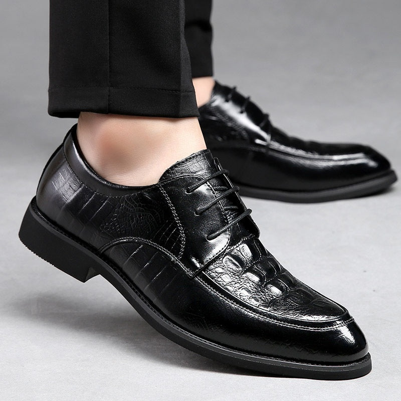 Men's Cowhide Korean-style Small Size 36 Shoes Men's Pointed Breathable Business Formal Wear Leather Shoes