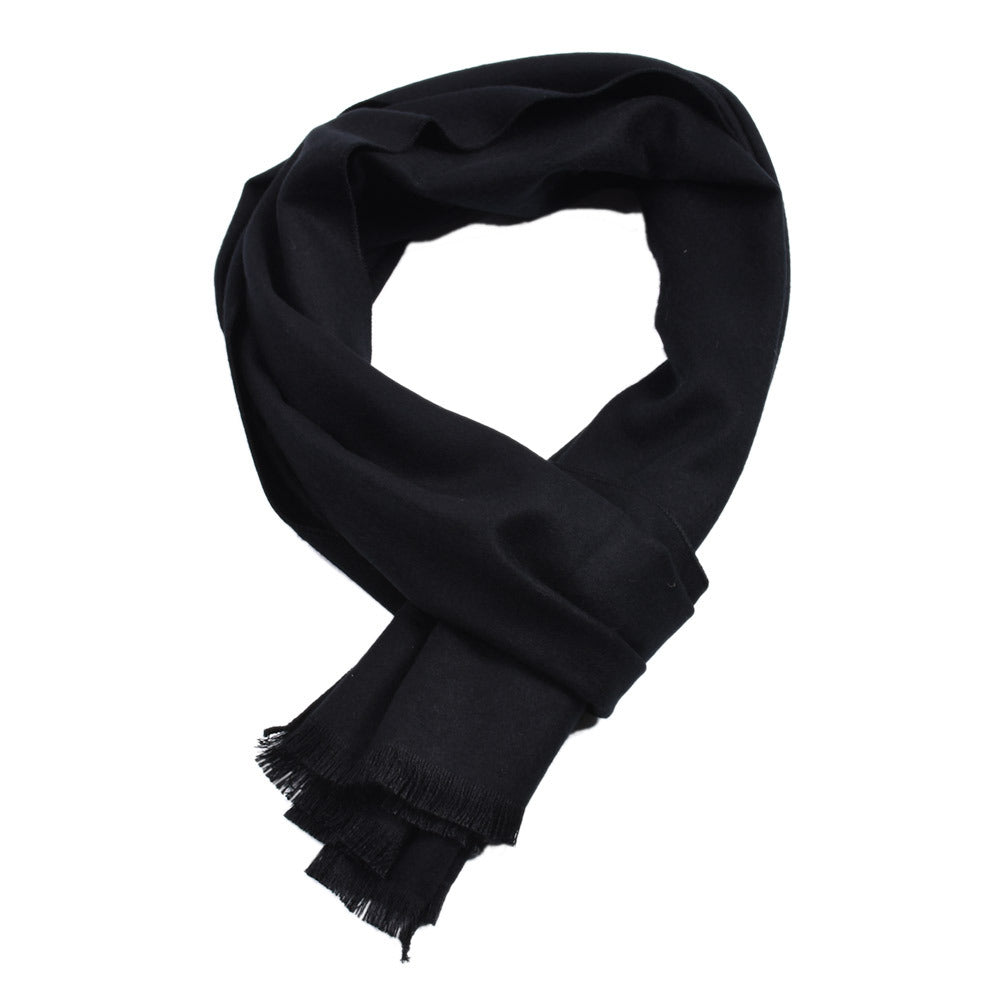 Men's Pure Color Cashmere-like Double-sided Yarn-dyed Scarf