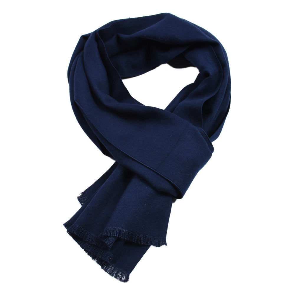 Men's Pure Color Cashmere-like Double-sided Yarn-dyed Scarf