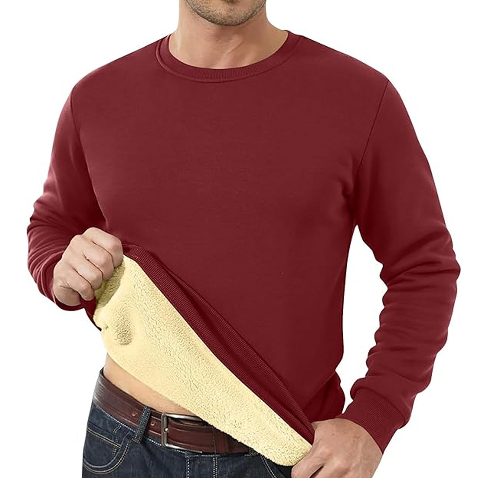 Men's Fleece Lined Padded Warm Keeping Loose Pullover Cashmere Hoodie