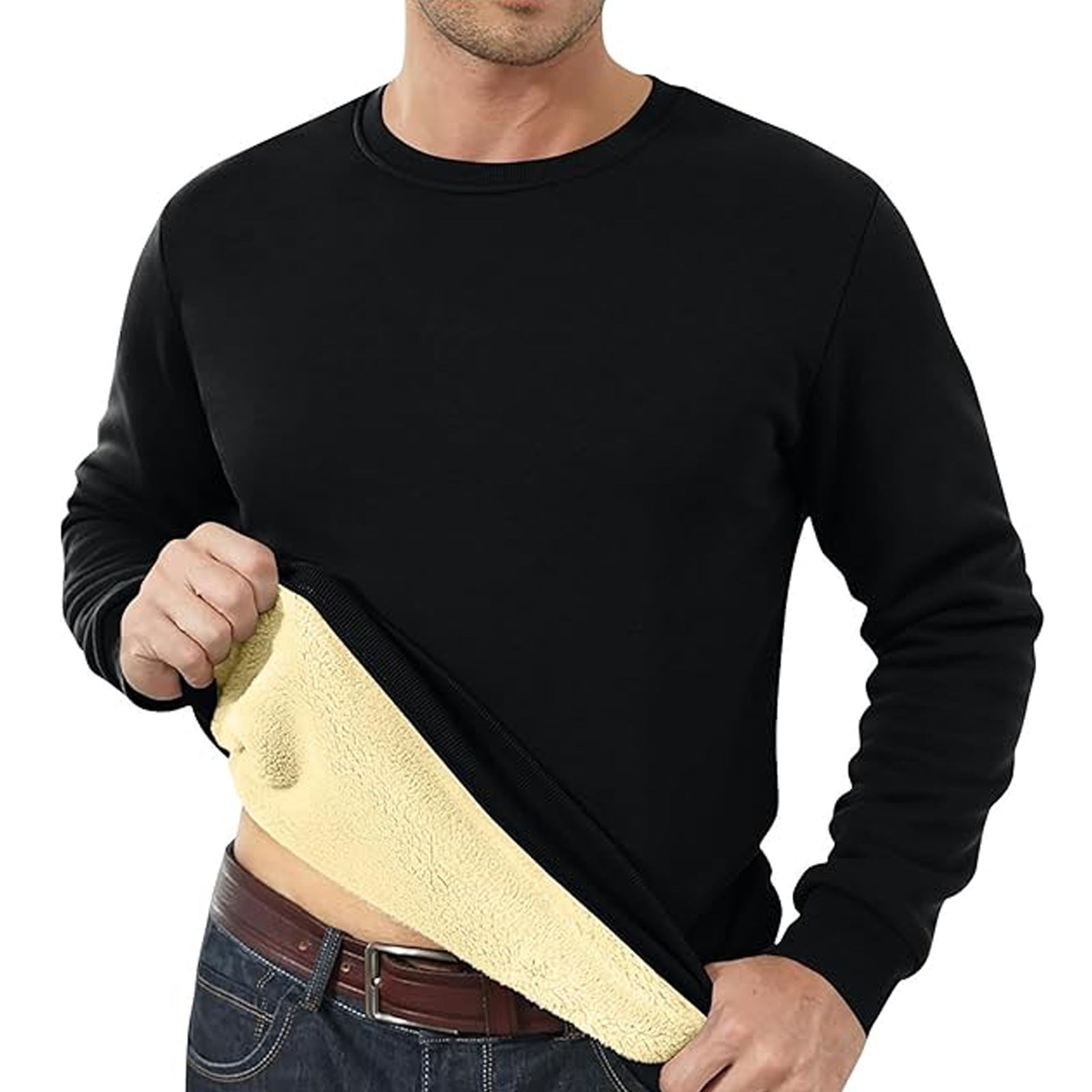 Men's Fleece Lined Padded Warm Keeping Loose Pullover Cashmere Hoodie