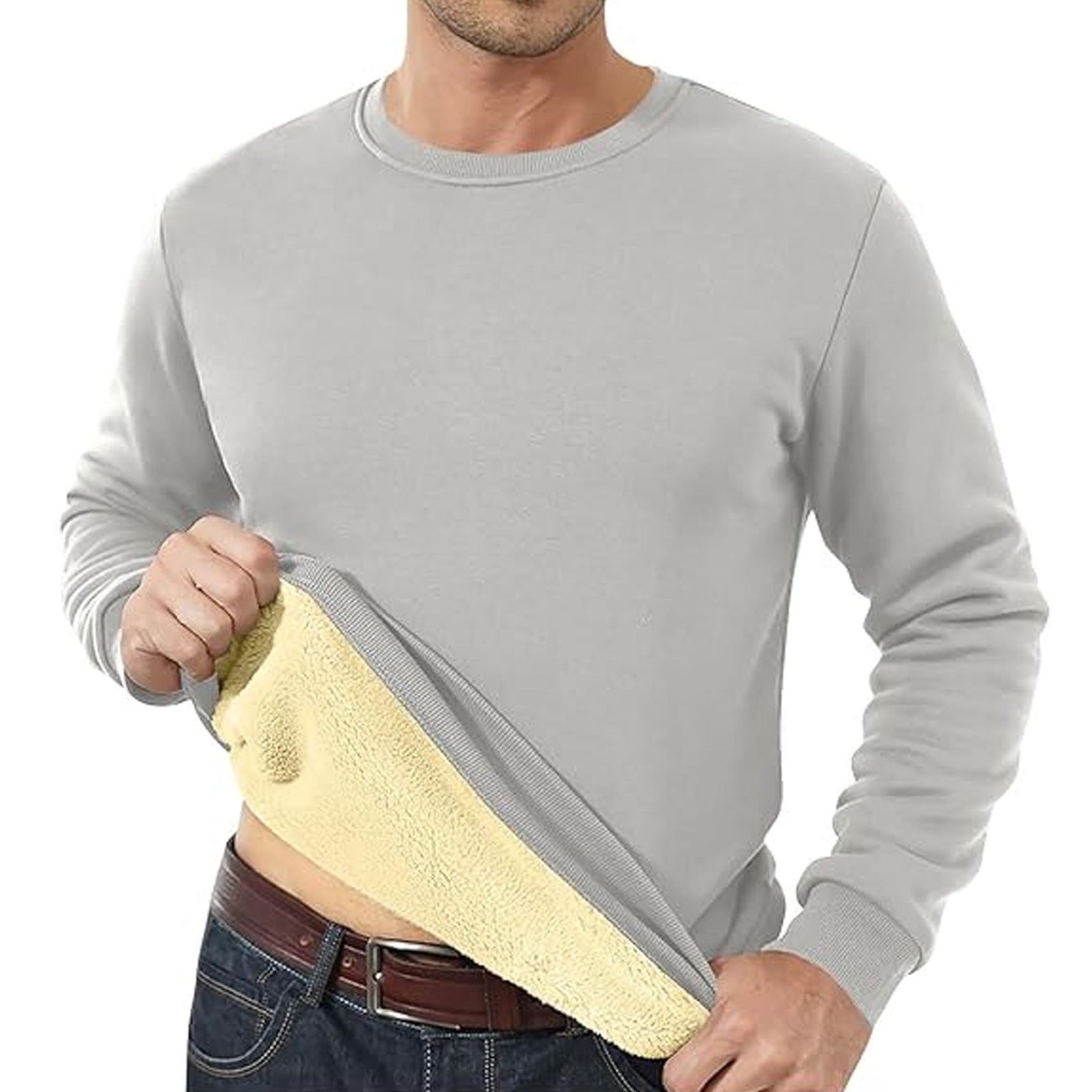 Men's Fleece Lined Padded Warm Keeping Loose Pullover Cashmere Hoodie