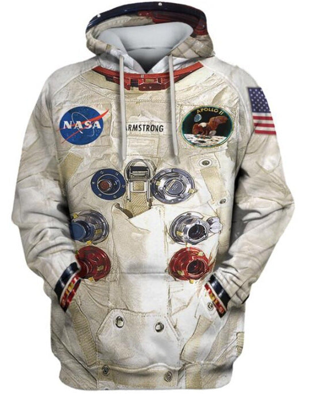 Men's 3d Space Suit Digital Printing Long-sleeved Pullover Hoodie