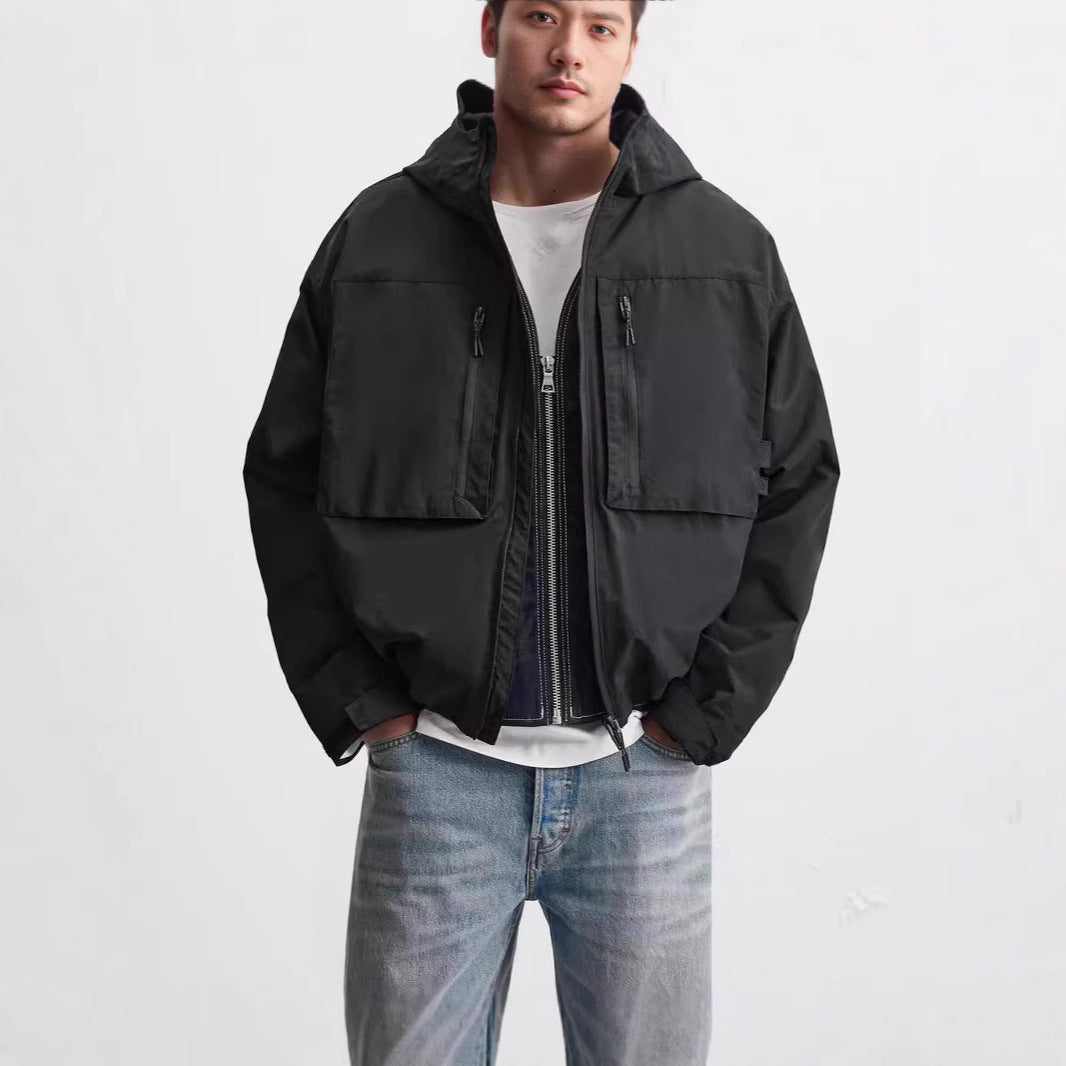 Men's Pocket Decoration Technology Fabric Polar Fleece Inner Jacket