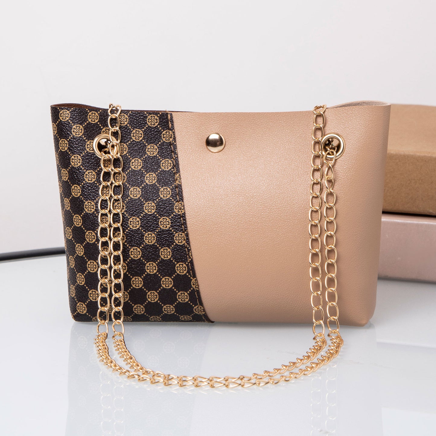 Dotted Prints Chain Shoulder Messenger Bag