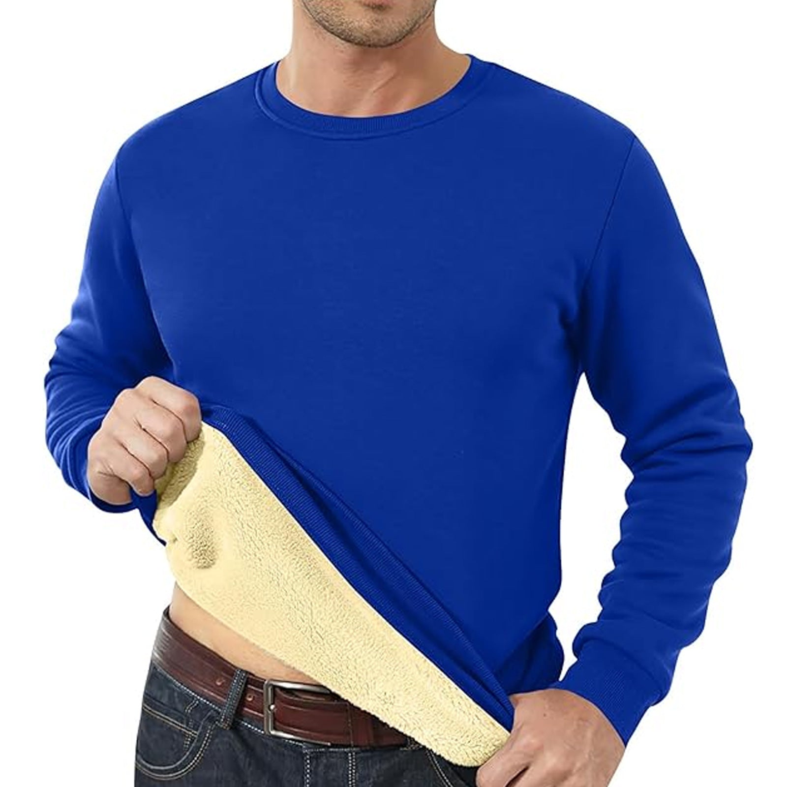 Men's Fleece Lined Padded Warm Keeping Loose Pullover Cashmere Hoodie