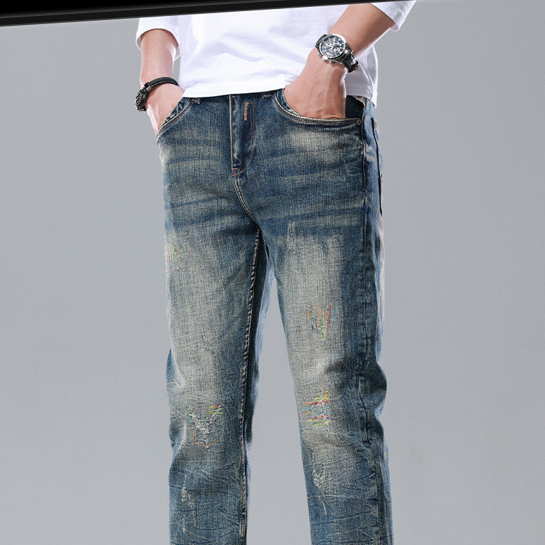 Men's Straight Slim Cotton Vintage Jeans