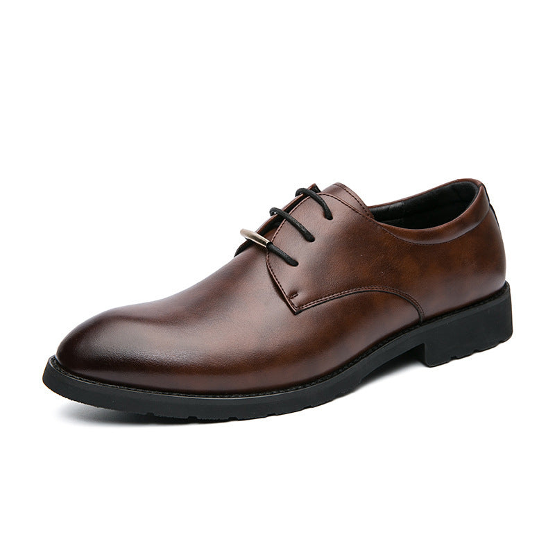 Leather Shoes Men's Business Formal Classic Round Head Leisure