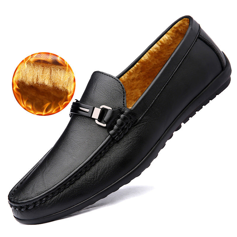 Men's Gommino Loafers Casual Leather Shoes Simple Velvet