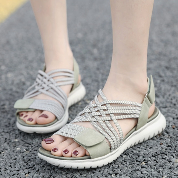 Summer Sandals Women's Lightweight Sports Style Comfortable Elastic Plus Size Sandals