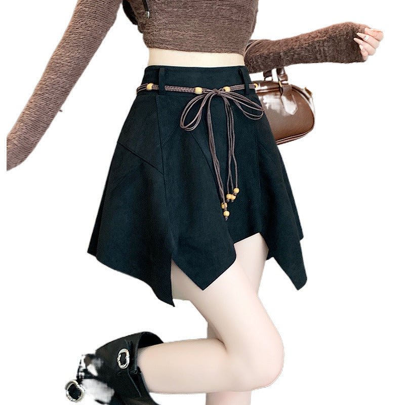 Irregular Suede Skirt Autumn And Winter