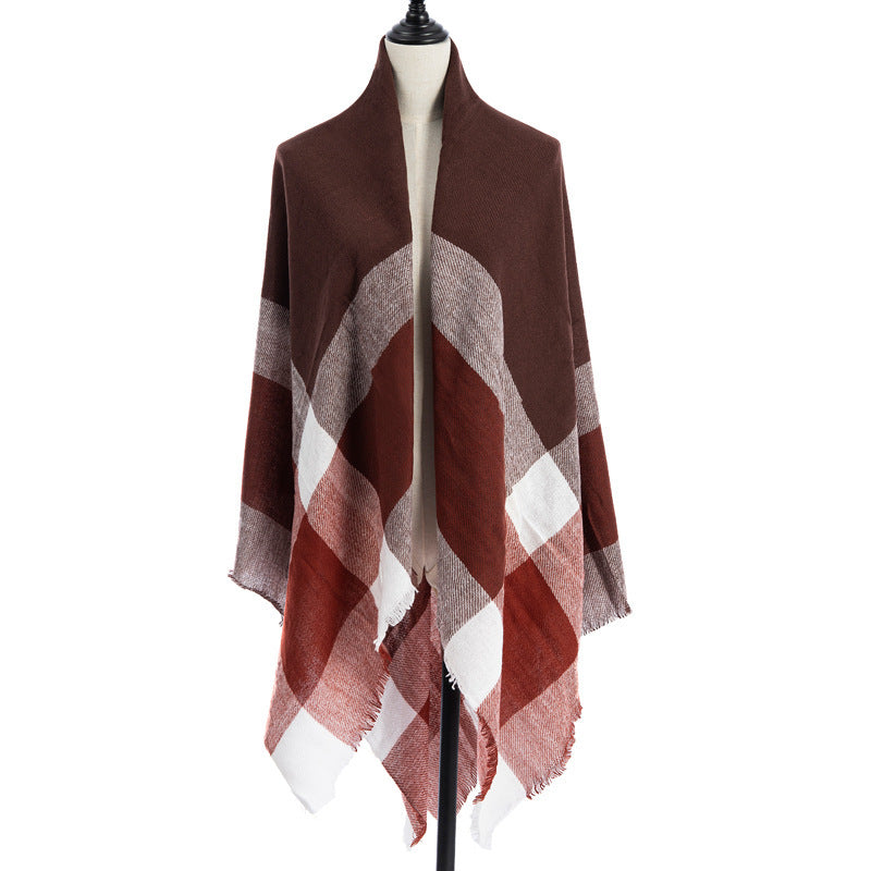 Women's Cashmere-like Plus-sized Double-sided Qicaigei Scarf Shawl